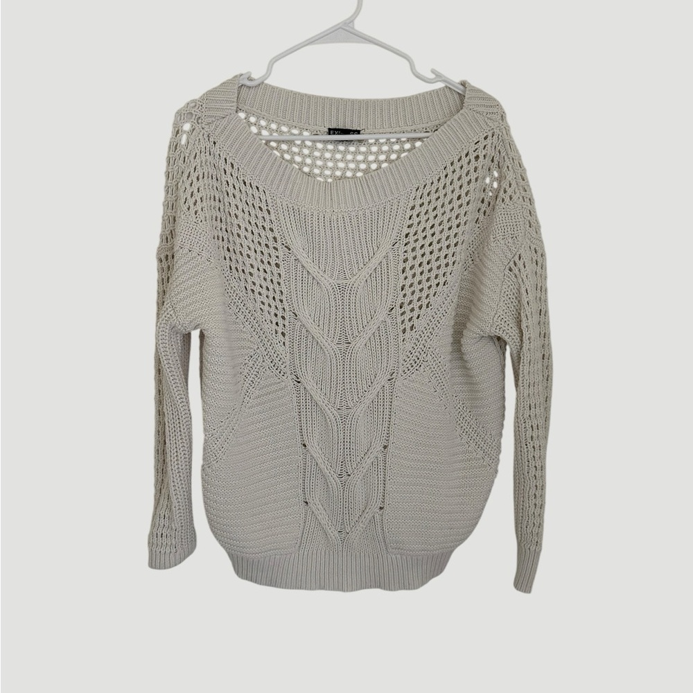 Express Cable Knit Sweater – Cream Chunky Knit Pullover